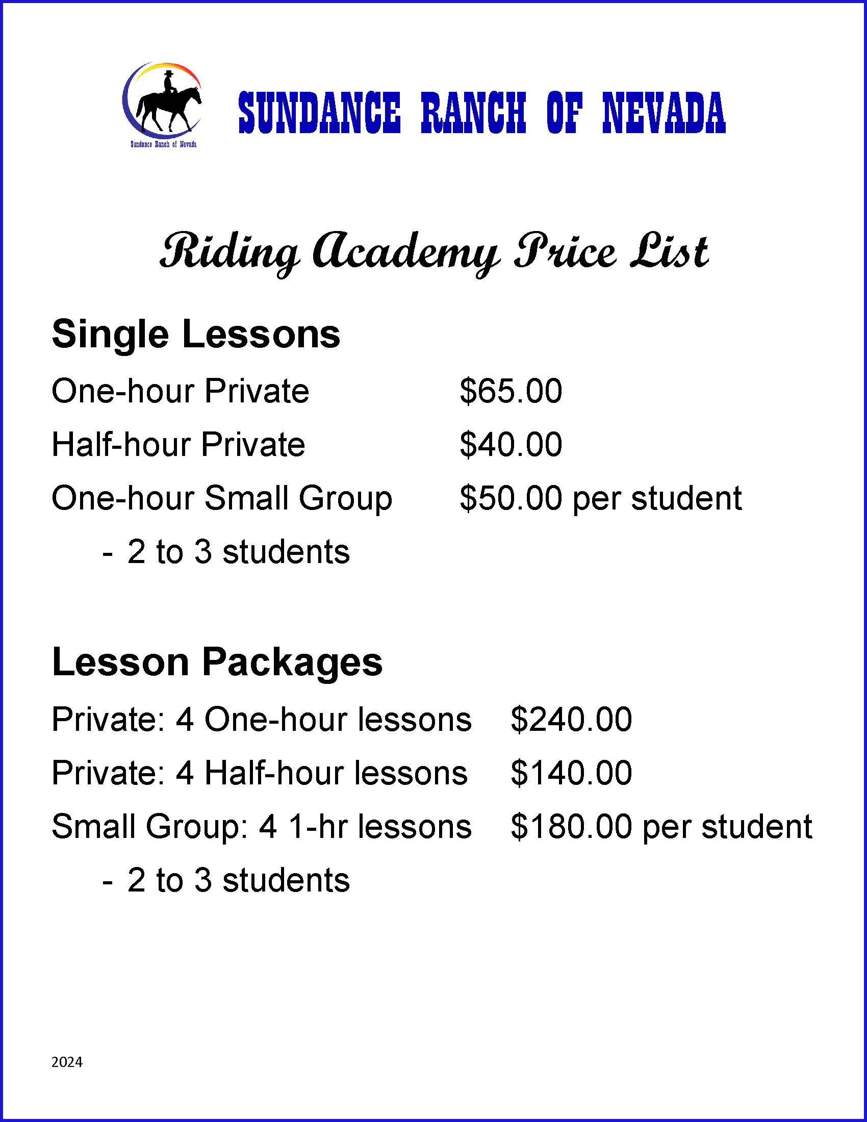 Price List